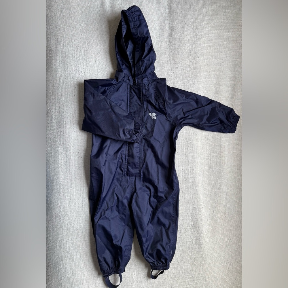 Muddy Puddles navy waterproof rain suit, sz 18-24 months - Picture 2 of 9